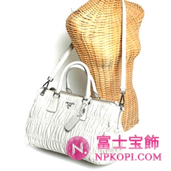 プラダ（PRADA）NAPPA GAUFRE`　レディース2wayトートバッグ　ホワイト　BL0743-QRD-082 